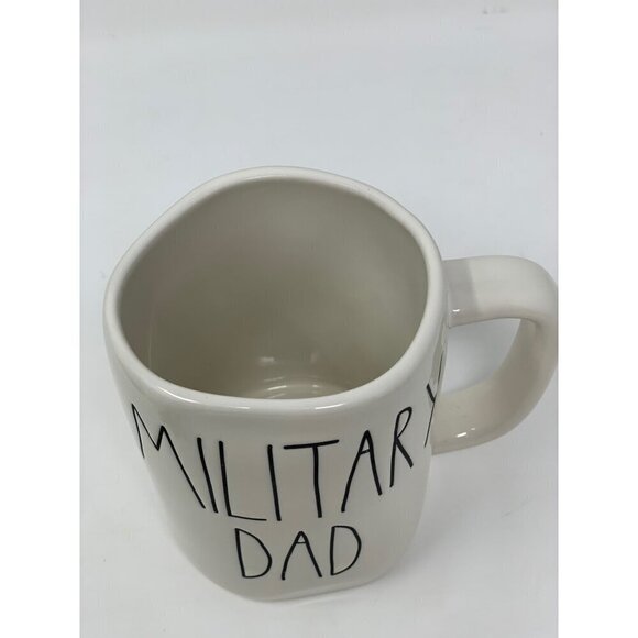 Rae Dunn MILITARY DAD Mug Large Coffee Cup Ceramic Magenta LL Farmhouse Gift Whi - Picture 5 of 8